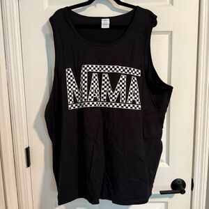 Plus Size 2X Checkered Mama Black Graphic Tank Top
